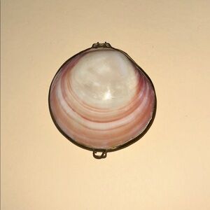 Vintage Mid century shell Trinket Box. White and pinkish